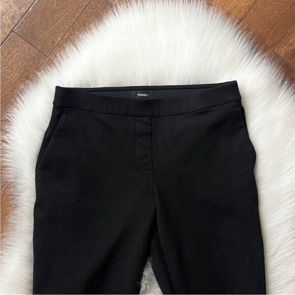 Theory Cropped Slim Pants 00 Black Thaniel - Picture 5 of 8